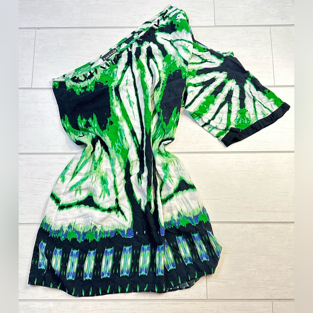 Rampage Green and Black Abstract Dress